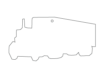 Car air freshener truck silhouette customized, dimensions: H: 99.793mm, L: 50.528mm.