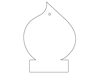 Car air freshener company logo shape customized, dimensions: H: 63.065mm, L: 85.593mm.