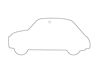 Car air freshener car silhouette customized, dimensions: H: 100.219mm, L: 45.362mm.